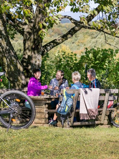 Wohl verdiente Pause in den Weingärten | © Thermen- & Vulkanland | Harald Eisenberger | © Thermen- & Vulkanland Steiermark | Harald Eisenberger