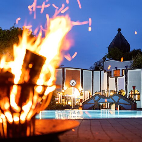 Außenbereich im Rogner Bad Blumau | © Hundertwasser Architekturprojekt | © Hundertwasser Architekturprojekt