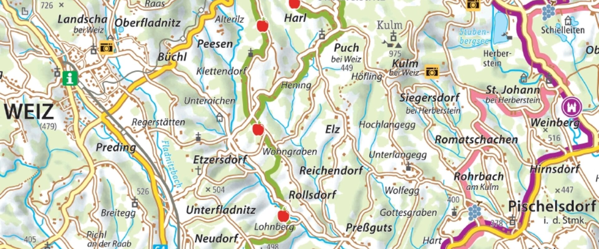 Map of the Styrian Apple Route | © Oststeiermark Tourismus