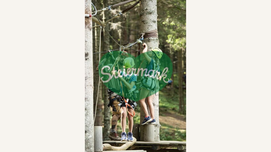 Klettern im Familienausflugsziel "Almerlebnispark Teichalm" | Rene Strasser | © Oststeiermark Tourismus, Rene Strasser
