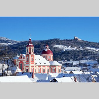 Verschneite Kirchen im Pöllauer Tal | ©  Oststeiermark Tourismus | Michael Fischer
