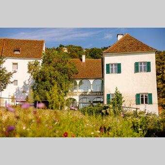 Schloss Hartberg mit Blumenwiese | ©  Oststeiermark Tourismus | Wolfgang Spekner