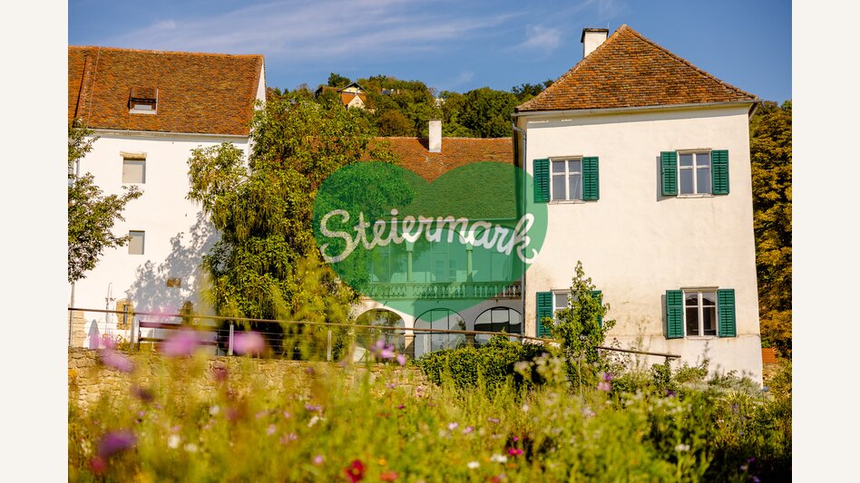 Schloss Hartberg mit Blumenwiese | ©  Oststeiermark Tourismus | Wolfgang Spekner