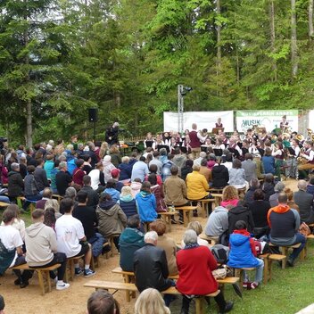 Konzert des Musikvereins Anger bei der Burgruine Waxenegg in der Oststeiermark | © Oststeiermark Tourismus | Anneliese Grabenhofer