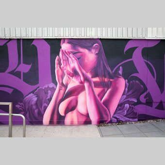 Spraykunstwerk von Yanoe und Zoueh bei der Tennishalle in Hartberg | ©  Oststeiermark Tourismus | Rabbit Eye Movement