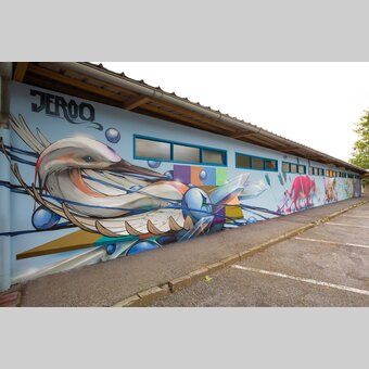 Spraykunstwerke von Fatheath, Jeroo, Kendel und Saturno beim HERZ in Hartberg | © Oststeiermark Tourismus | Christian Fischer