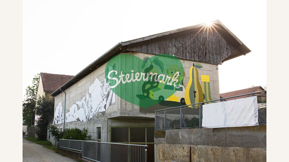 Spraykunstwerk von David Leitner in der Wiesengasse 39 in Hartberg | ©  Oststeiermark Tourismus | Rabbit Eye Movement