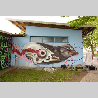 Spraykunstwerk von Kendel beim HERZ in Hartberg | © Oststeiermark Tourismus | Christian Fischer