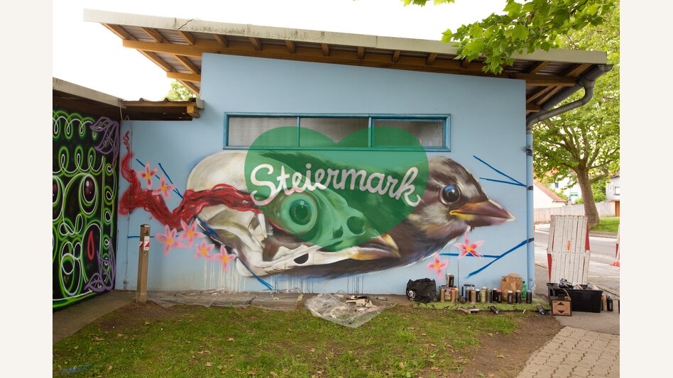 Spraykunstwerk von Kendel beim HERZ in Hartberg | © Oststeiermark Tourismus | Christian Fischer