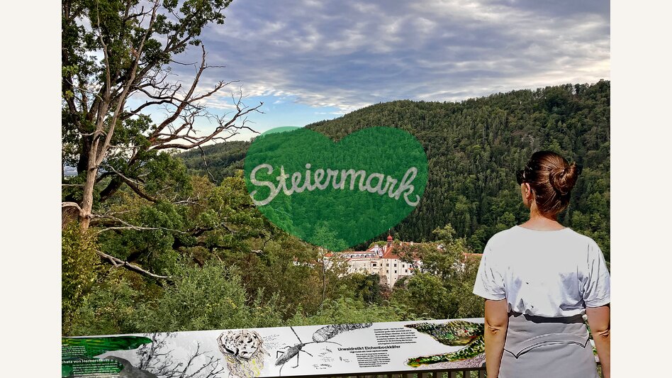 Frau auf der Panorama-Außenstation Feistritzklamm im Apfelland | ©  Oststeiermark Tourismus | Haid-Pretterhofer-Rieper