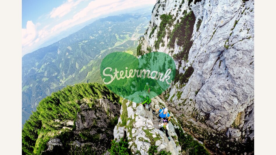 Klettern beim Franz Scheikl Klettersteig im Naturpark Almenland in der Oststeiermark | © Oststeiermark Tourismus | Heinz Toperczer