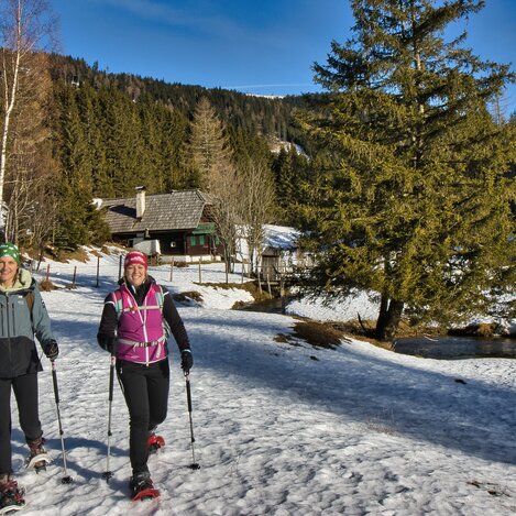 Schneeschuhwandern auf der Tyrnauer Alm in der Oststeiermark | © Oststeiermark Tourismus