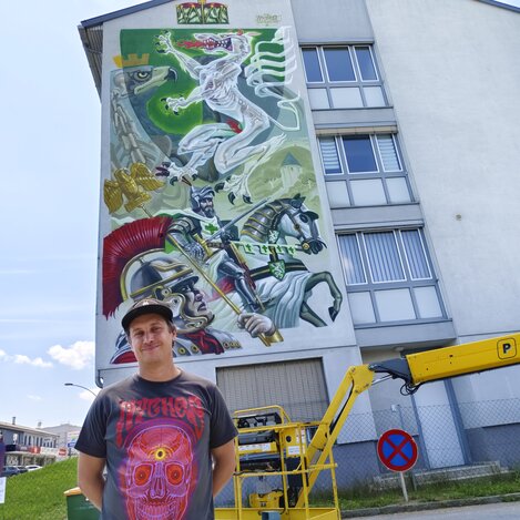 Mural von Nychos aus Österreich | © Oststeiermark Tourismus | Nicole Friesenbichler