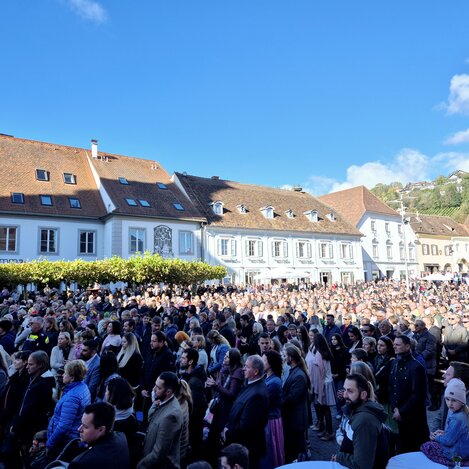Erntedankmesse am Hartberger Hauptplatz in der Oststeiermark | © Stadtgemeinde Hartberg