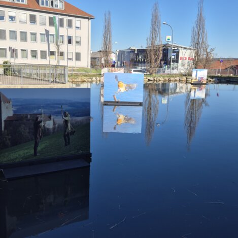 Schwimmende Bilder am Rochusteich in Hartberg | © 
Oststeiermark Tourismus | Carmen Miletich