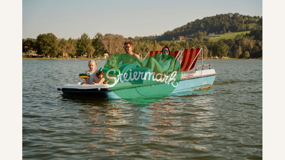 Tretboot fahren im Stubenbergsee in der Oststeiermark | ©  Oststeiermark Tourismus | Markus Lang-Bichl