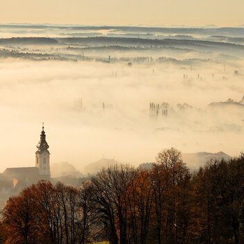 Stadt Hartberg im herbstlichen Nebel | © TV Oststeiermark | Bernhard Bergmann