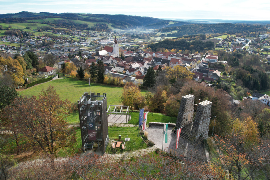Erlebnisberg and the city of Friedberg from above | © Historischer Verein Wechselland | Johann Auerbäck