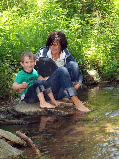 Break at the waterway Miesenbach in eastern Styria