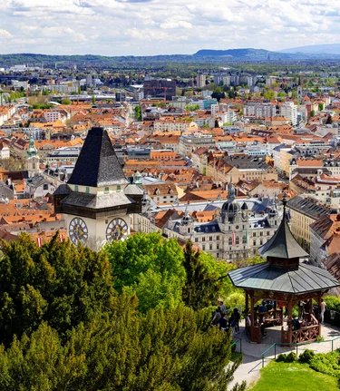 Aussicht vom Grazer Schlossberg | © Graz Tourismus | Harry Schiffer