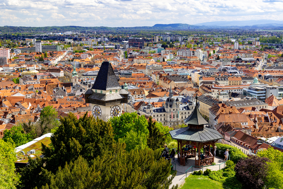 Aussicht vom Grazer Schlossberg | © Graz Tourismus | Harry Schiffer
