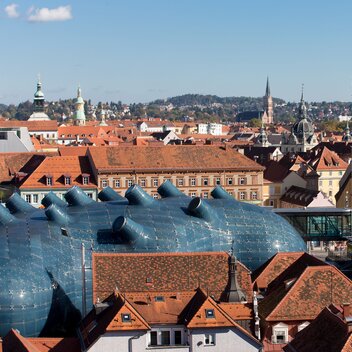 Die rote Dachlandschaft der Grazer Innenstadt | Harry Schiffer | © Graz Tourismus