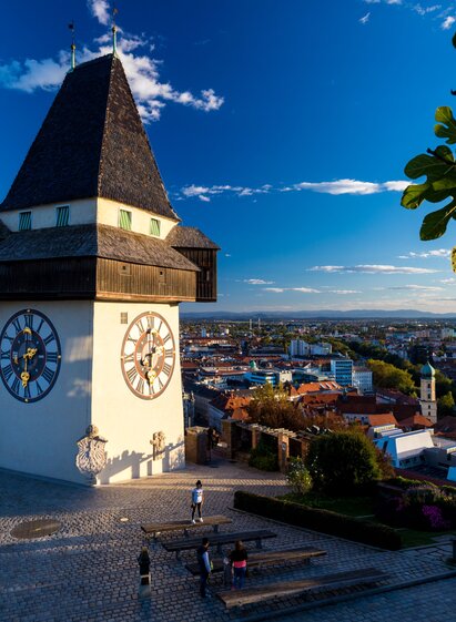 Wahrzeichen der GenussHauptstadt: der Uhrturm | Harry Schiffer | © Graz Tourismus