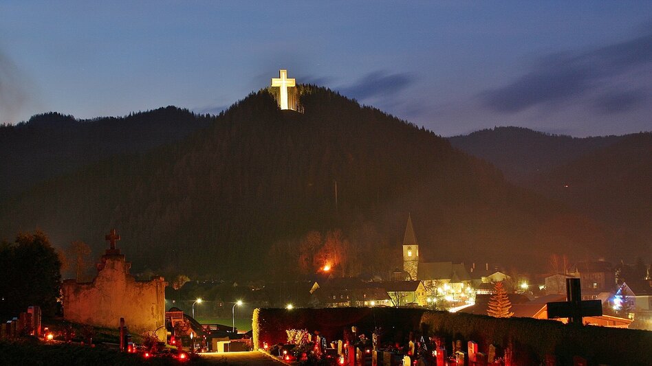 Nachtaufnahme | © Verein Pilgerkreuz am Veitscher Ölberg