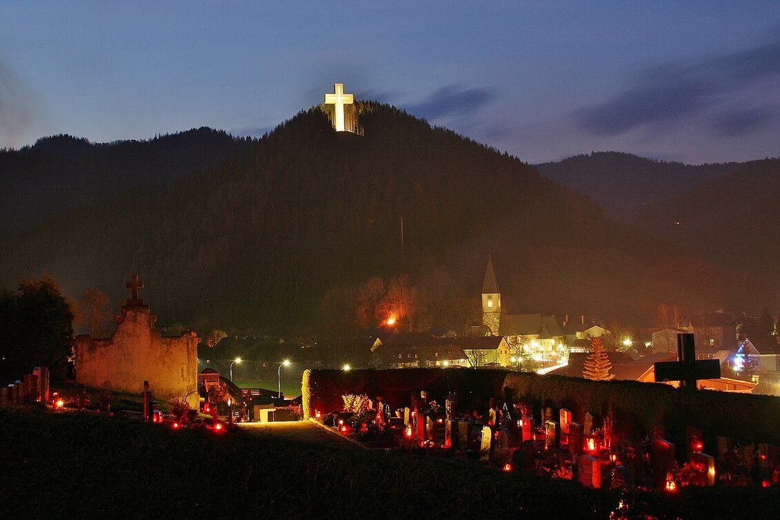 Nachtaufnahme | © Verein Pilgerkreuz am Veitscher Ölberg | Herbert Podbressnik | © Verein Pilgerkreuz am Veitscher Ölberg