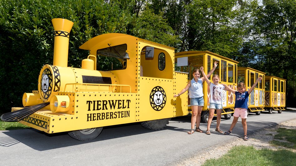 Kinder vor dem Bummelzug