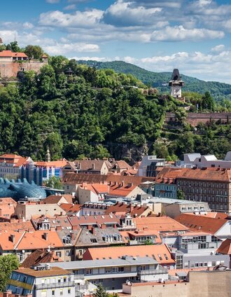 Above the rooftops of Graz | xSimon Sackl | © Oststeiermark Tourismus