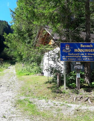 Die Beschilderung beim Parkplatz des GH Donnerwirts | Tourismusverband Gesäuse | © TV Gesäuse