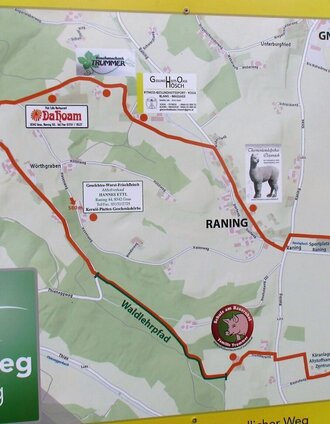 Wanderkarte Höhenweg Raning | TV Gnas-St. Peter am Ottersbach | © Thermen- & Vulkanland