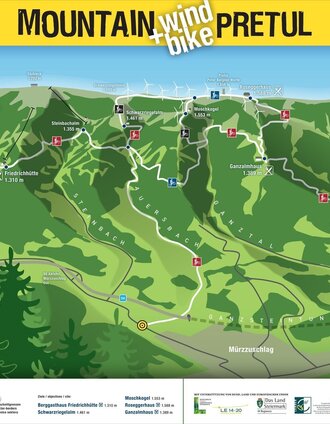 Übersichtskarte Mountainbike Pretul | Ute Gurdet | © REV Mürzzuschlag