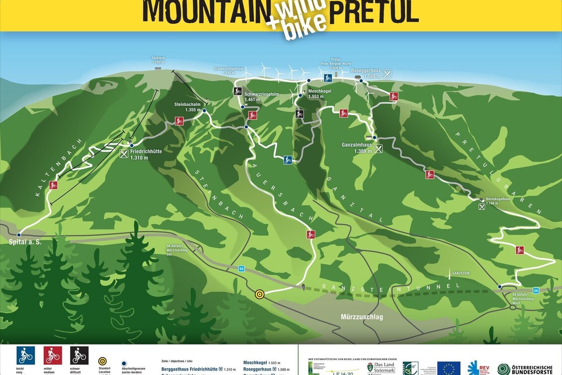 Mountain Biking Wind Park Pretul: From Spital to Friedrichhütte and Schwarzriegelalm - Touren-Impression #1 | © REV Mürzzuschlag