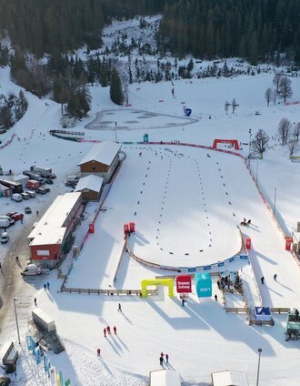 View of the XC stadium during Nordic World Cup | Hans-Peter Steiner | © Erlebnisregion Schladming-Dachstein