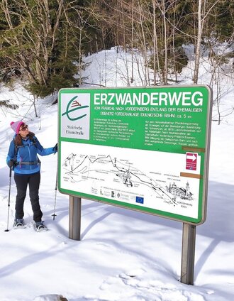 Einstieg der Schneeschuhtour und des Erzwanderweges | Weges OG | © Weges OG