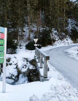 Über die Moosbergbrücke geht es los | Christoph Lukas | © Erlebnisregion Schladming-Dachstein