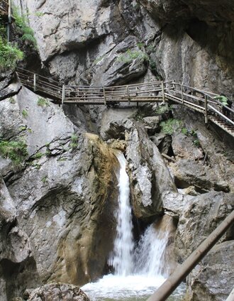 Leiter in der Bärenschützklamm_Naturpark Almenland_Oststeiermark | Christine Pollhammer | © Oststeiermark Tourismus
