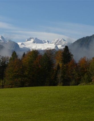 Aussicht zum Dachstein vom Bildstock an der Sigmund Freud Straße | © Ausseerland