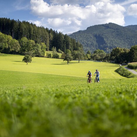 Radfahren am Fuße der Ruine Eppenstein | © STG | Tom Lamm