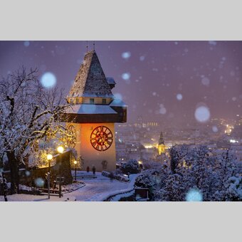  Schlossberg mit Uhrturm in Graz | © STG | Harry Schiffer
