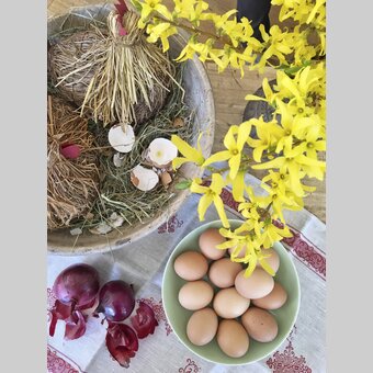 Ostereier färben mit Zwiebelschalen, Zehenthof in Semriach | © STG | Amra Candic