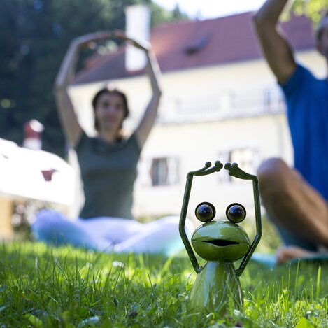 Yoga mit Steiermark-Frosch | © STG | Tom Lamm