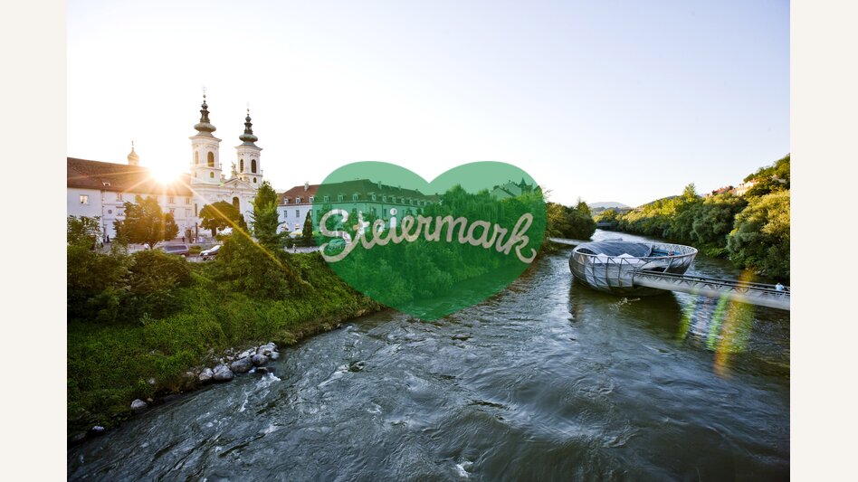 Murinsel und Mariahilferkirche | © STG | Tom Lamm