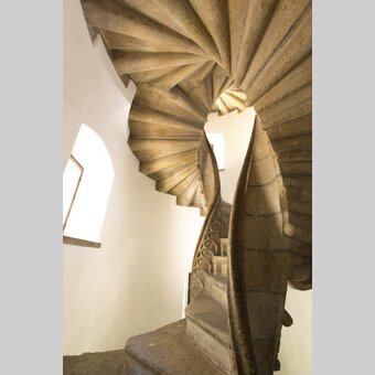 Gotische Doppelwendeltreppe in der Grazer Burg | © Graz Tourismus | Harry Schiffer