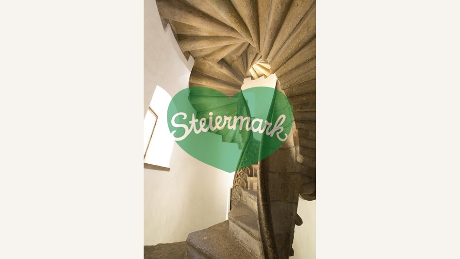 Gotische Doppelwendeltreppe in der Grazer Burg | © Graz Tourismus | Harry Schiffer