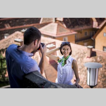 Über den Dächern von Graz auf der Schlossbergstiege | © STG | Tom Lamm