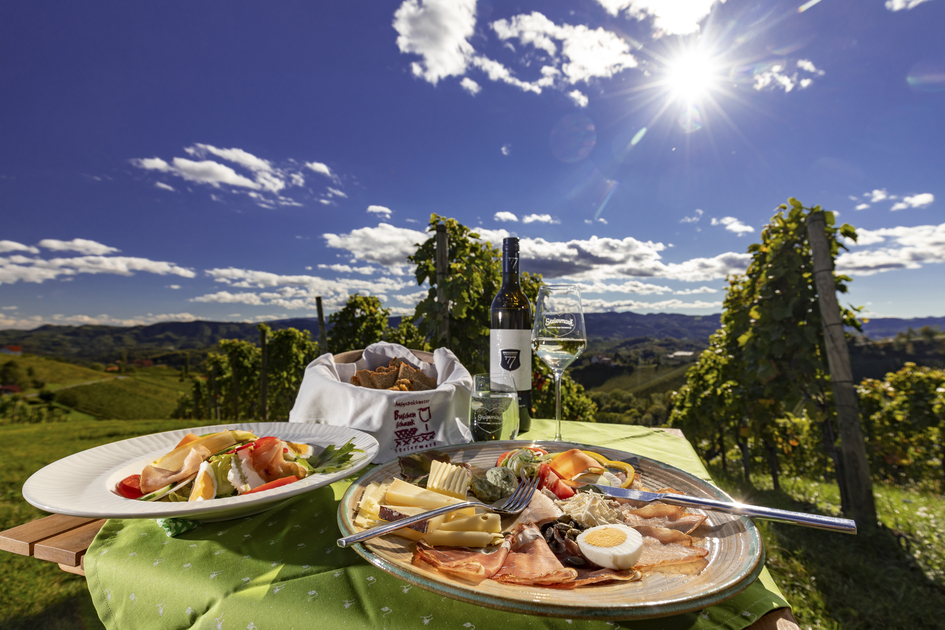 In the vineyard of the Dreisiebner Winery | © Steiermark Tourismus | Harry Schiffer