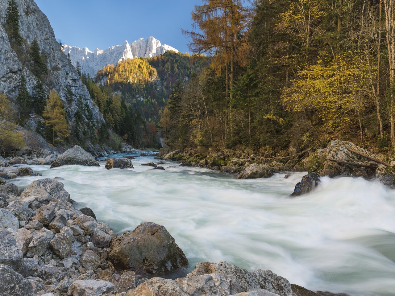 Herbst im Gesäuse-Eingang | © Nationalpark Gesäuse | Andreas Hollinger | Bild-Nutzung nur in Zusammenhang mit dem Nationalpark Gesäuse möglich.
